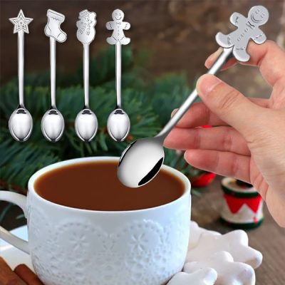 Karácsonyi díszítésű kávéskanál (4db) | XMASSPOON