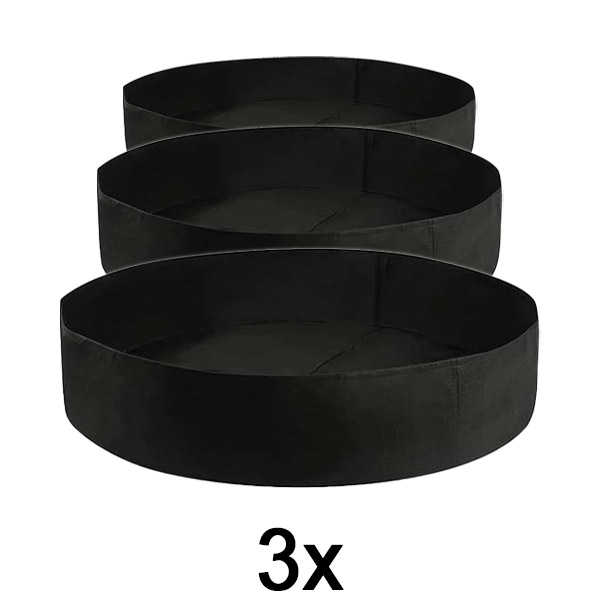 3x Textil emelt kerti ágyás – 90 x 30 cm, légáteresztő filc | PLANTIE